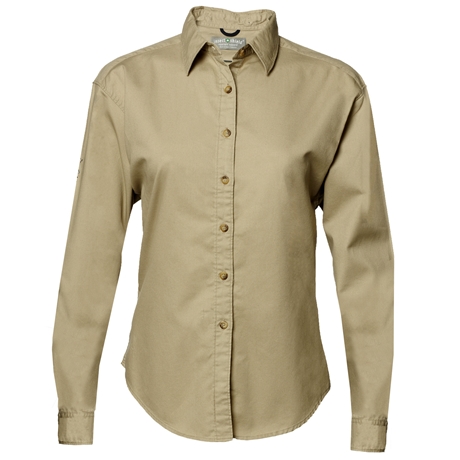 IS-ZS2 - LADIES TWILL WORK SHIRT - STONE
